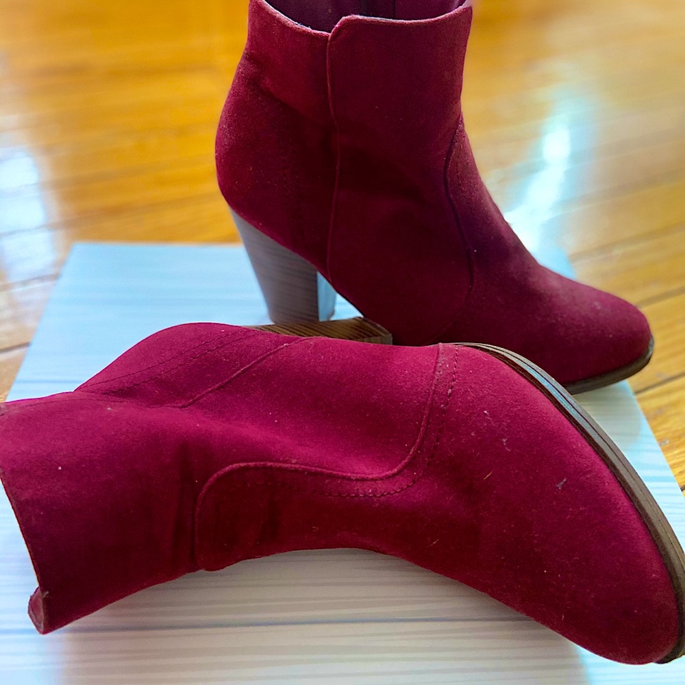 Oxblood red booties